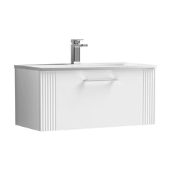 [BFPF196G] Belvide Retro Partial Fluted 1 Drawer Wall Hung Vanity Basin Unit with Curved Basin, Choice of Size and Colour - Cutout