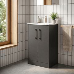 [BFPF2201B] Winshill Contemporary 2 Door Floor Standing Vanity Unit with Minimalist Basin - Choice of Size and Colour