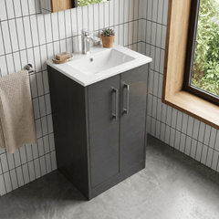 [BFPF2201B] Winshill Contemporary 2 Door Floor Standing Vanity Unit with Minimalist Basin - Choice of Size and Colour