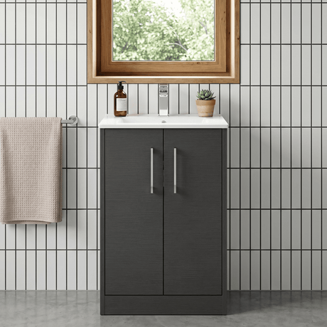 [BFPF2201B] Winshill Contemporary 2 Door Floor Standing Vanity Unit with Minimalist Basin - Choice of Size and Colour - Silo