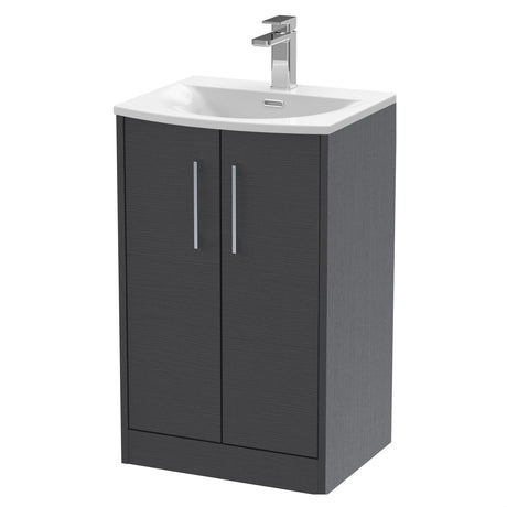 [BFPF2201G] Winshill Contemporary 2 Door Floor Standing Vanity Unit with Curved Basin - Choice of Size and Colour - Cutout