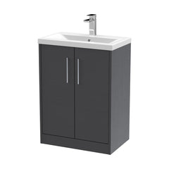 [BFPF2203A] Winshill Contemporary 2 Door Floor Standing Vanity Basin Unit with Mid-Edge Basin, Choice of Size and Colour - Cutout