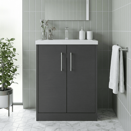 [BFPF2203A] Winshill Contemporary 2 Door Floor Standing Vanity Basin Unit with Mid-Edge Basin, Choice of Size and Colour - Silo