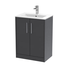 [BFPF2203B] Winshill Contemporary 2 Door Floor Standing Vanity Unit with Minimalist Basin - Choice of Size and Colour - Cutout