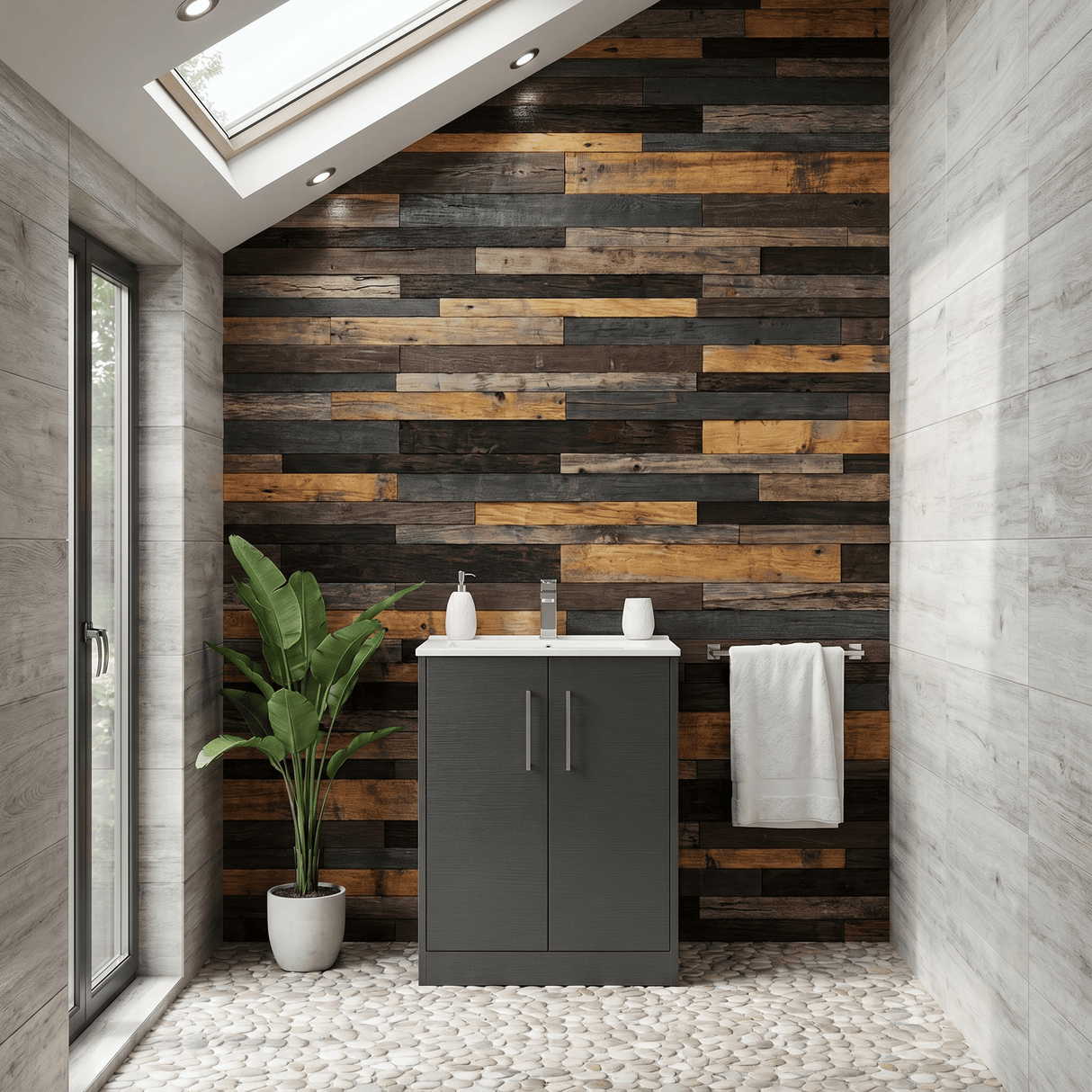 [BFPF2203B] Winshill Contemporary 2 Door Floor Standing Vanity Unit with Minimalist Basin - Choice of Size and Colour