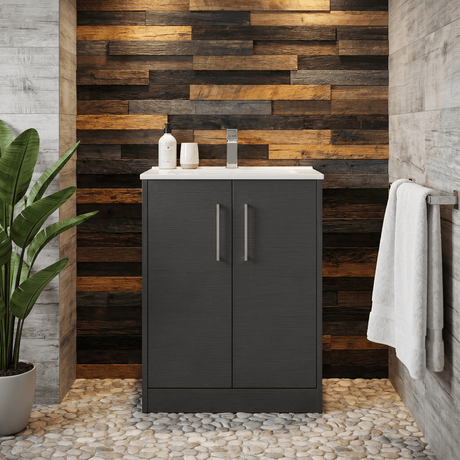 [BFPF2203B] Winshill Contemporary 2 Door Floor Standing Vanity Unit with Minimalist Basin - Choice of Size and Colour - Silo