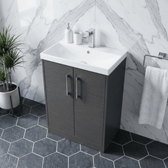 [BFPF2203D] Winshill Contemporary 2 Door Floor Standing Vanity Unit with Thin Edge Basin - Choice of Size and Colour