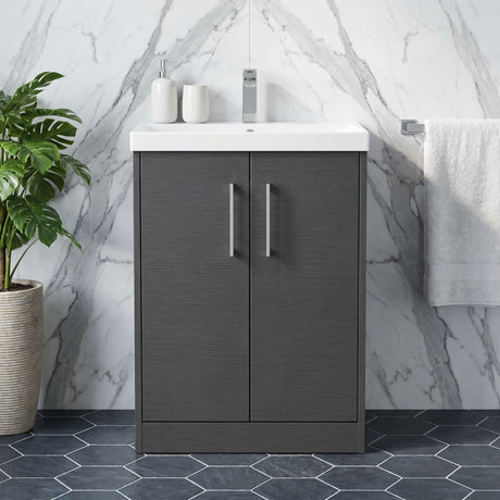 [BFPF2203D] Winshill Contemporary 2 Door Floor Standing Vanity Unit with Thin Edge Basin - Choice of Size and Colour - Silo