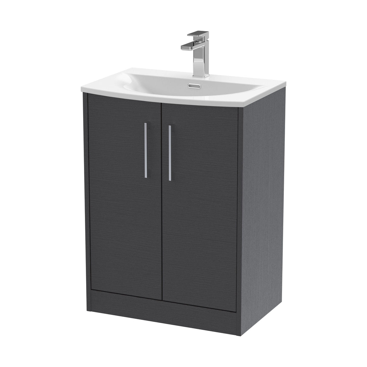 [BFPF2203G] Winshill Contemporary 2 Door Floor Standing Vanity Unit with Curved Basin - Choice of Size and Colour - Cutout