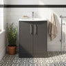 [BFPF2203G] Winshill Contemporary 2 Door Floor Standing Vanity Unit with Curved Basin - Choice of Size and Colour - Silo