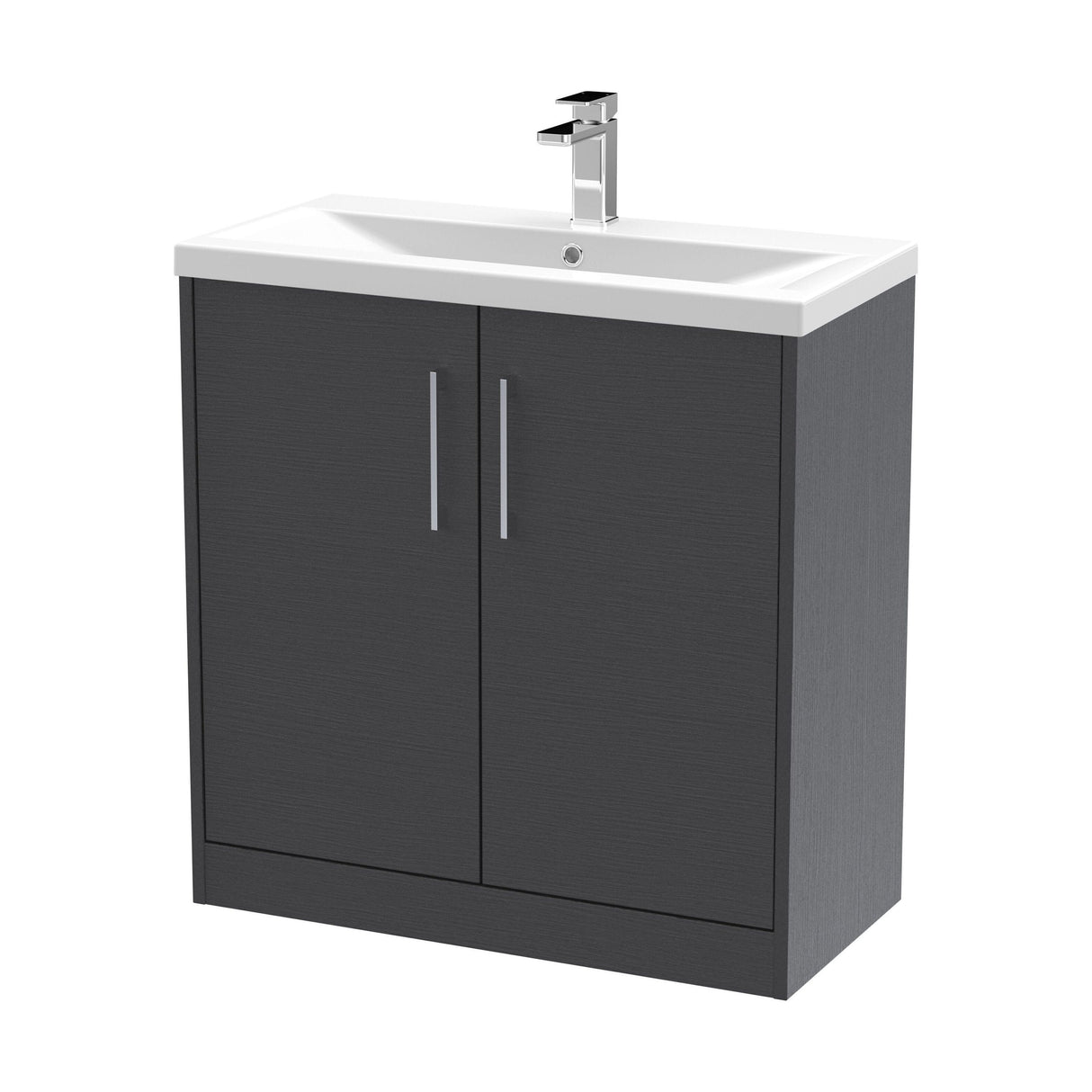 [BFPF2205A] Winshill Contemporary 2 Door Floor Standing Vanity Basin Unit with Mid-Edge Basin, Choice of Size and Colour - Cutout