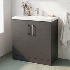 [BFPF2205A] Winshill Contemporary 2 Door Floor Standing Vanity Basin Unit with Mid-Edge Basin, Choice of Size and Colour