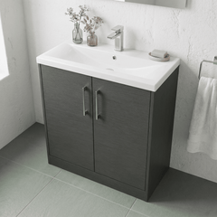 [BFPF2205A] Winshill Contemporary 2 Door Floor Standing Vanity Basin Unit with Mid-Edge Basin, Choice of Size and Colour