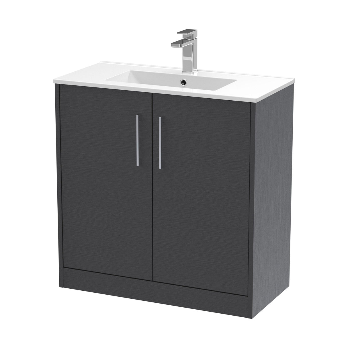 [BFPF2205B] Winshill Contemporary 2 Door Floor Standing Vanity Unit with Minimalist Basin - Choice of Size and Colour - Cutout