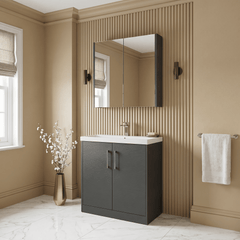 [BFPF2205D] Winshill Contemporary 2 Door Floor Standing Vanity Unit with Thin Edge Basin - Choice of Size and Colour
