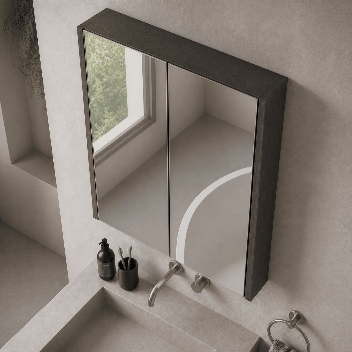 [BFPF2217] Winshill Wall Hung Mirror Cabinet Unit, 600mm, Choice of Colour