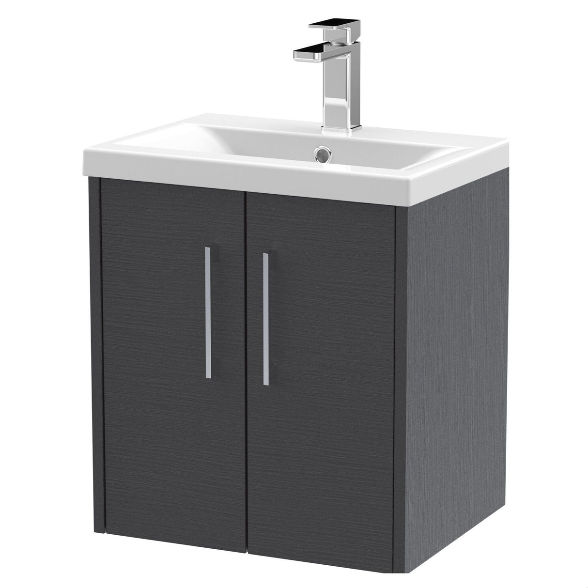 [BFPF2221A] Winshill Contemporary 2 Door Wall Hung Vanity Unit with Mid-Edge Basin - Choice of Size and Colour - Cutout