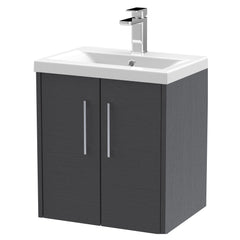 [BFPF2221A] Winshill Contemporary 2 Door Wall Hung Vanity Unit with Mid-Edge Basin - Choice of Size and Colour - Cutout