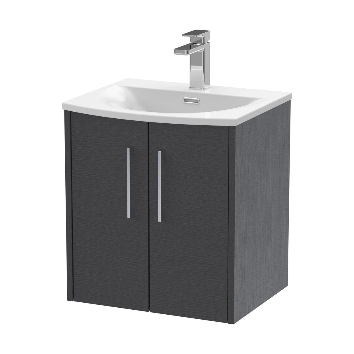 [BFPF2221G] Winshill Contemporary 2 Door Wall Hung Vanity Unit with Curved Basin - Choice of Size and Colour - Cutout
