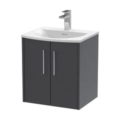 [BFPF2221G] Winshill Contemporary 2 Door Wall Hung Vanity Unit with Curved Basin - Choice of Size and Colour - Cutout