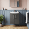 [BFPF2221G] Winshill Contemporary 2 Door Wall Hung Vanity Unit with Curved Basin - Choice of Size and Colour - Silo