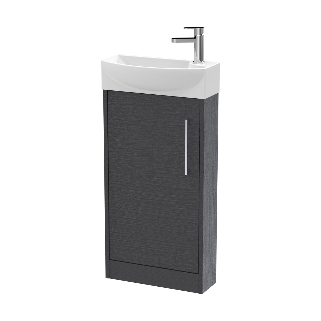 [BFPF2221L] Winshill Contemporary 1 Door Floor Standing Cloakroom Vanity Unit with Basin - Choice of Orientation and Colour - Cutout
