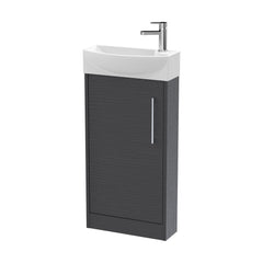 [BFPF2221L] Winshill Contemporary 1 Door Floor Standing Cloakroom Vanity Unit with Basin - Choice of Orientation and Colour - Cutout