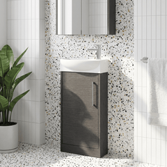 [BFPF2221L] Winshill Contemporary 1 Door Floor Standing Cloakroom Vanity Unit with Basin - Choice of Orientation and Colour