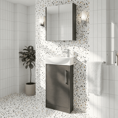 [BFPF2221L] Winshill Contemporary 1 Door Floor Standing Cloakroom Vanity Unit with Basin - Choice of Orientation and Colour