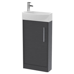 [BFPF2221R] Winshill Contemporary 1 Door Floor Standing Cloakroom Vanity Unit with Basin - Choice of Orientation and Colour - Cutout