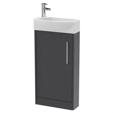 [BFPF2221R] Winshill Contemporary 1 Door Floor Standing Cloakroom Vanity Unit with Basin - Choice of Orientation and Colour - Cutout