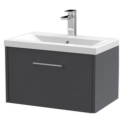 [BFPF2222A] Winshill Contemporary 1 Drawer Wall Hung Vanity Unit with Mid-Edge Basin - Choice of Size and Colour - Cutout