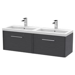 [BFPF2222C] Winshill Contemporary 2 Drawer 1200mm Wall Hung Vanity Unit with Thin Edge Basin - Choice of Colour - Cutout