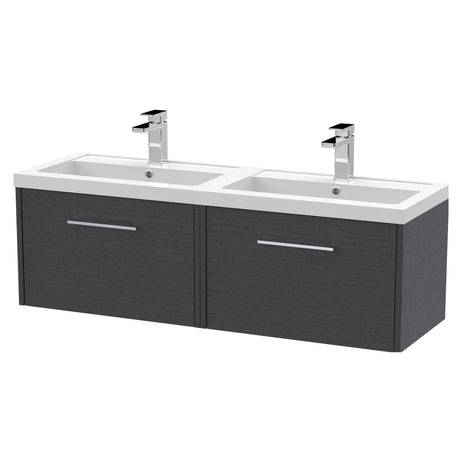 [BFPF2222C] Winshill Contemporary 2 Drawer 1200mm Wall Hung Vanity Unit with Thin Edge Basin - Choice of Colour - Cutout