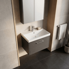 [BFPF2222D] Winshill Contemporary 1 Drawer Wall Hung Vanity Unit with Thin Edge Basin - Choice of Size and Colour