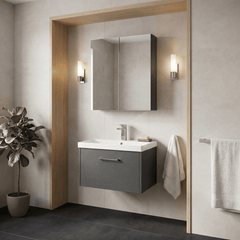 [BFPF2222D] Winshill Contemporary 1 Drawer Wall Hung Vanity Unit with Thin Edge Basin - Choice of Size and Colour