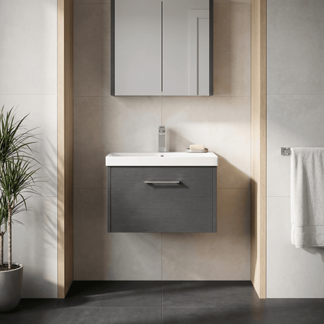 [BFPF2222D] Winshill Contemporary 1 Drawer Wall Hung Vanity Unit with Thin Edge Basin - Choice of Size and Colour - Silo
