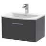 [BFPF2222G] Winshill Contemporary 1 Drawer Wall Hung Vanity Unit with Curved Basin, Choice of Size and Colour - Cutout