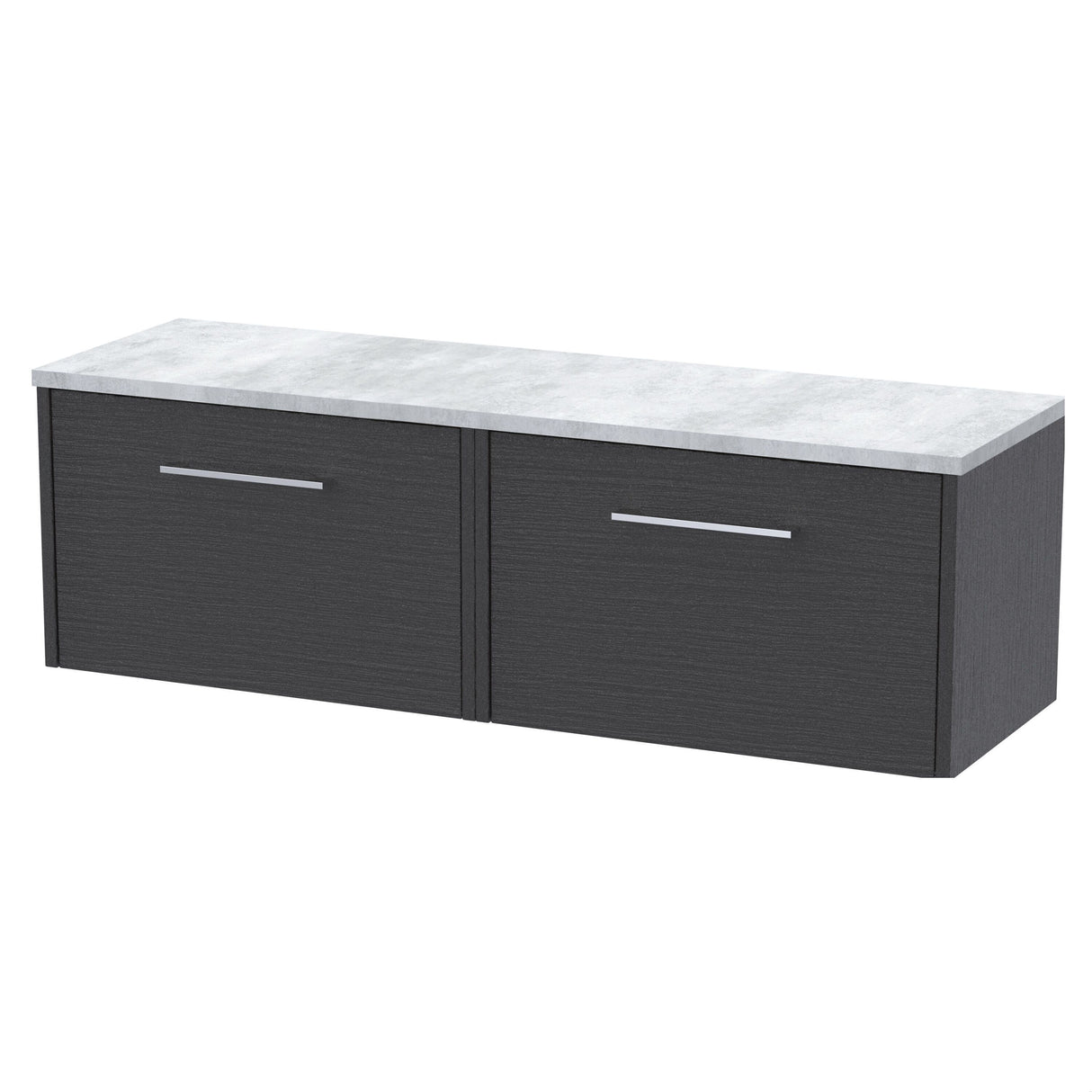 [BFPF2222LBG2] Winshill Contemporary 2 Drawer Wall Hung Vanity Unit with Bellato Grey Laminate Worktop - Choice of Colour - Cutout