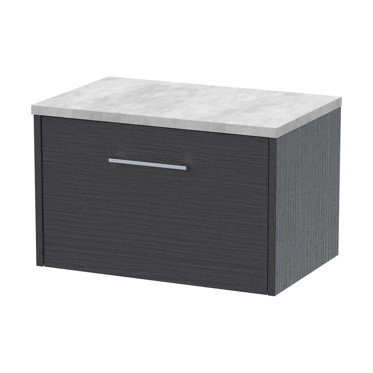 [BFPF2222LBG] Winshill Contemporary 1 Drawer Wall Hung Vanity Unit with Bellato Grey Laminate Worktop - Choice of Size and Colour - Cutout