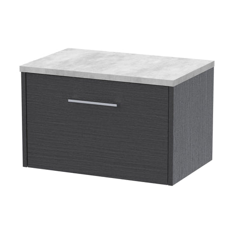 [BFPF2222LBG] Winshill Contemporary 1 Drawer Wall Hung Vanity Unit with Bellato Grey Laminate Worktop - Choice of Size and Colour - Cutout