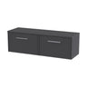 [BFPF2222W2] Winshill Contemporary 2 Drawer 1200mm Wall Hung Vanity Unit with Worktop - Choice of Colour - Cutout