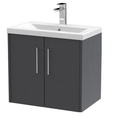 [BFPF2223A] Winshill Contemporary 2 Door Wall Hung Vanity Unit with Mid-Edge Basin - Choice of Size and Colour - Cutout