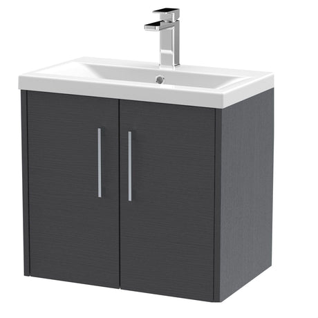 [BFPF2223A] Winshill Contemporary 2 Door Wall Hung Vanity Unit with Mid-Edge Basin - Choice of Size and Colour - Cutout