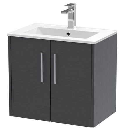[BFPF2223B] Winshill Contemporary 2 Door Wall Hung Vanity Unit with Minimalist Basin - Choice of Size and Colour - Cutout