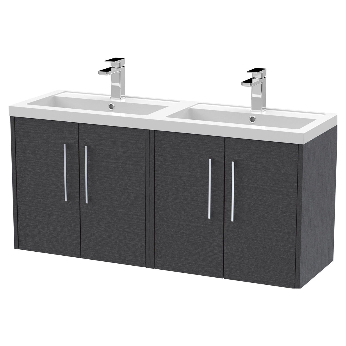 [BFPF2223C] Winshill Contemporary 4 Door 1200mm Wall Hung Vanity Unit with Thin Edge Basin - Choice of Colour - Cutout