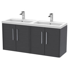[BFPF2223C] Winshill Contemporary 4 Door 1200mm Wall Hung Vanity Unit with Thin Edge Basin - Choice of Colour - Cutout