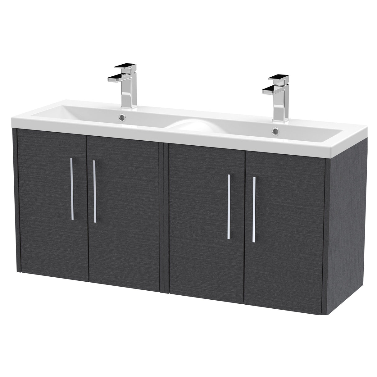 [BFPF2223F] Winshill Contemporary Wall Hung 4 Door Vanity Basin Unit with Ceramic Basin, 1200mm, Choice of Colour - Cutout
