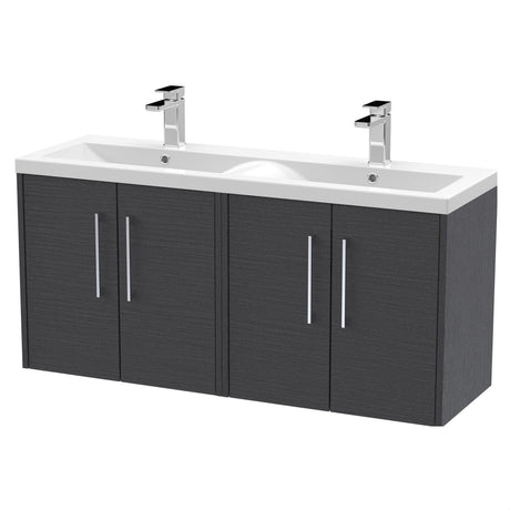 [BFPF2223F] Winshill Contemporary Wall Hung 4 Door Vanity Basin Unit with Ceramic Basin, 1200mm, Choice of Colour - Cutout