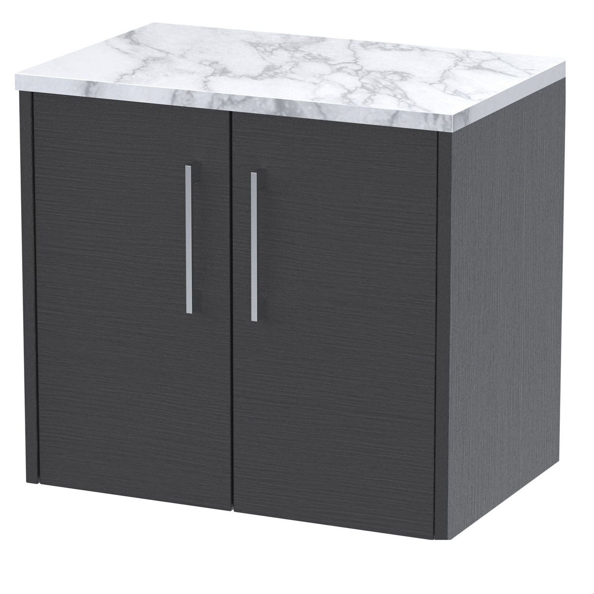 [BFPF2223LCM] Winshill Contemporary 2 Door Wall Hung Vanity Unit with Carrera Marble Laminate Worktop - Choice of Colour - Cutout